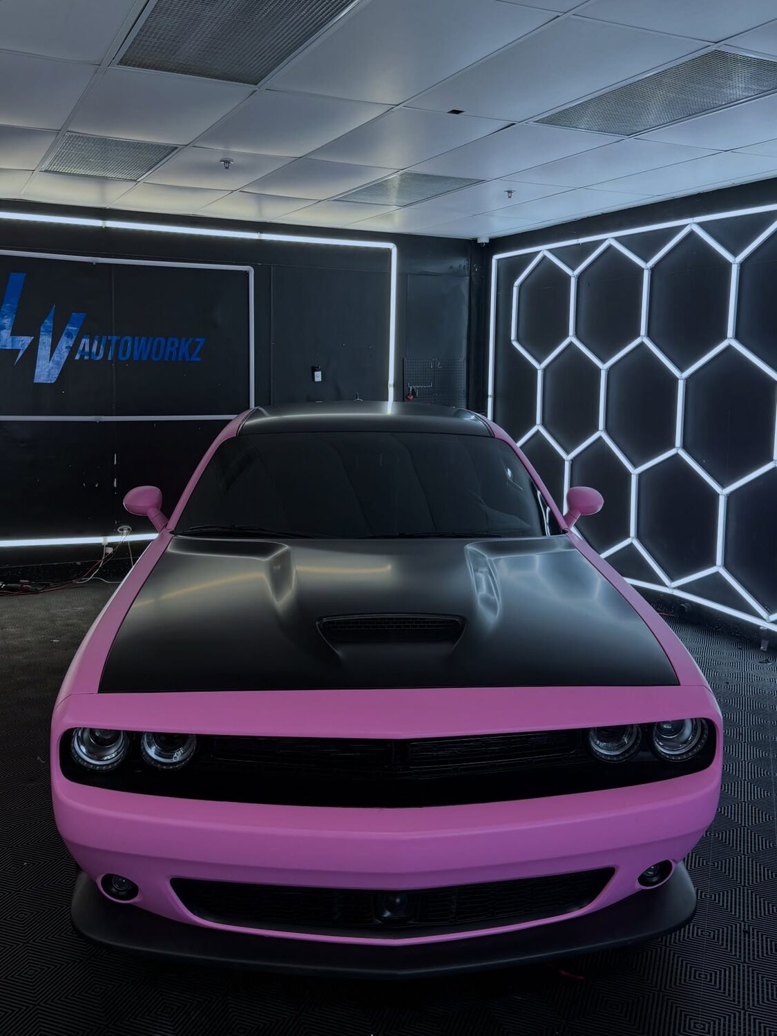 Dodge Challenger satin lady pink wrap