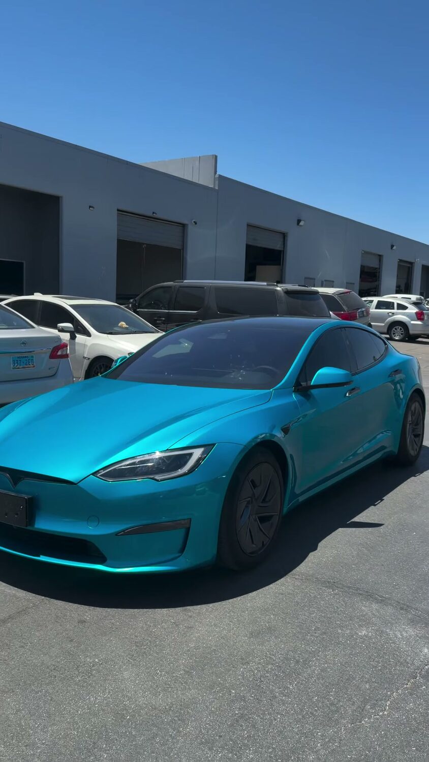 Tesla Model S atomic teal wrap