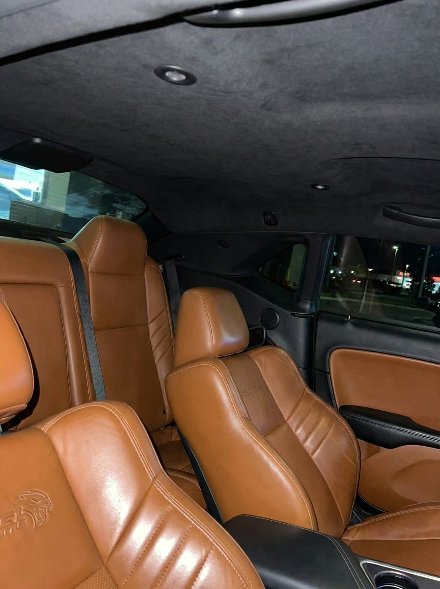 Cognac interior with a stock plain headliner