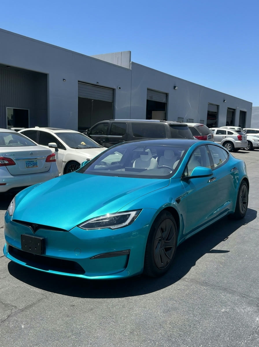 Tesla Model S with clear untinted windows
